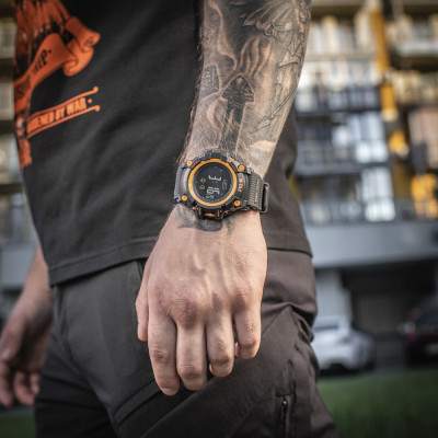 M-Tac Tactical Adventure pulkstenis ar kompasu un altimetru, Oranža