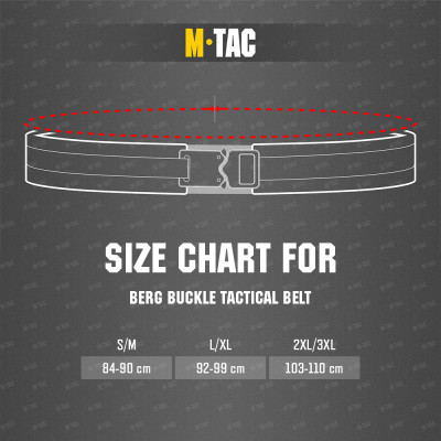 M-Tac Berg Buckle taktiskā josta ar ātro sprādzi, Melna