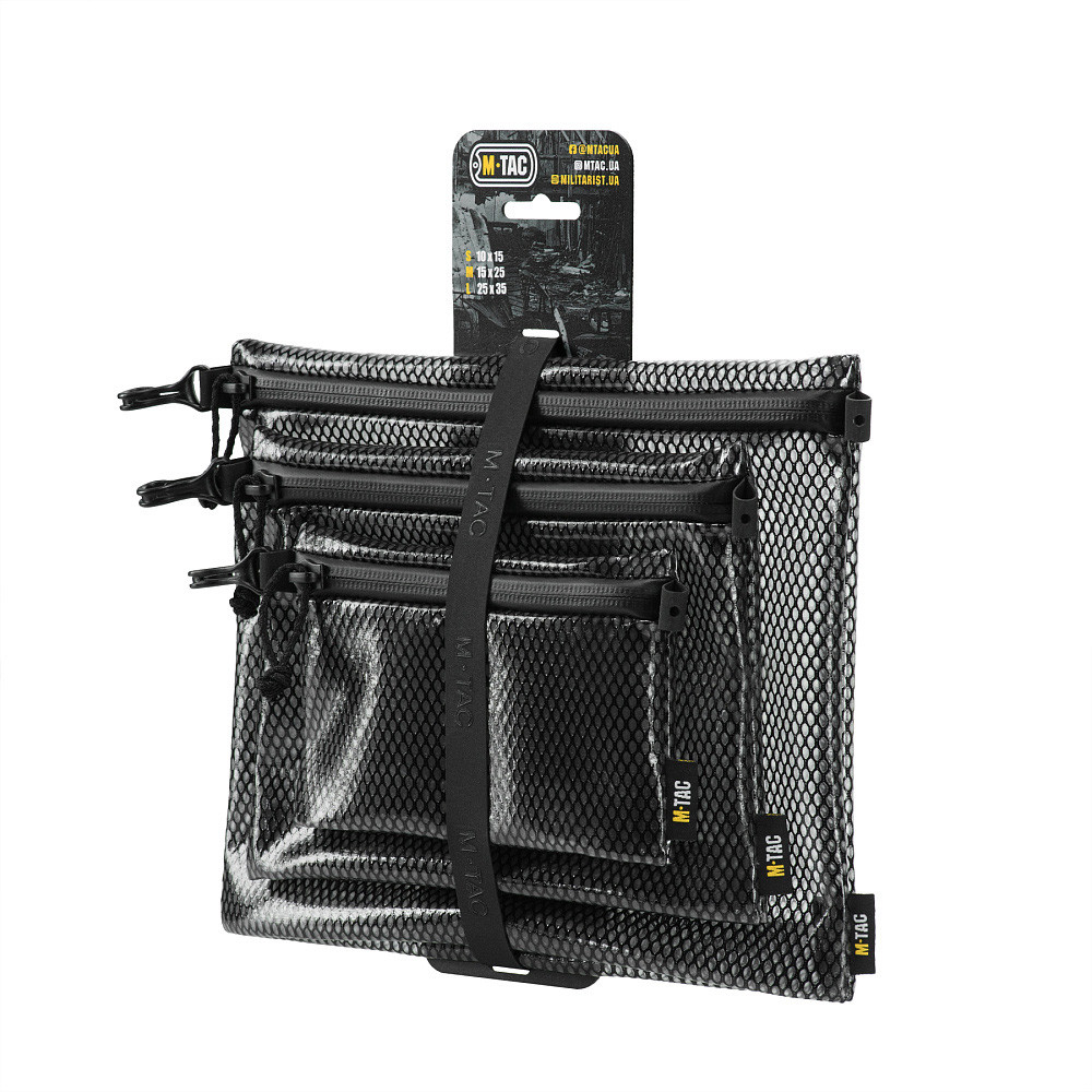 M-Tac Zip Pocket Organizer Set Elite – organizatoru komplekts, Melna