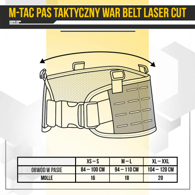 M-Tac War Belt taktiskā josta, Cordura 500D, stingrs rāmis — 10/10