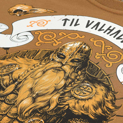 M-Tac Viking T-krekls "Til Valhall", kokvilna 93%, Coyote
