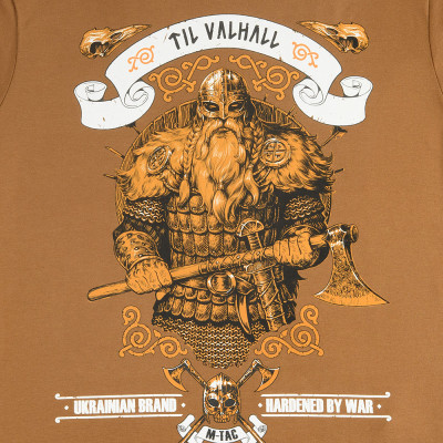 M-Tac Viking T-krekls "Til Valhall", kokvilna 93%, Coyote