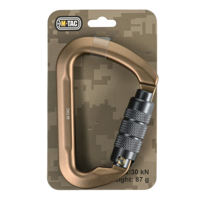 M-Tac Carabiner 10 cm with Bayonet Lock Keylock – karabīne, Khaki