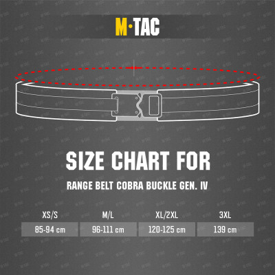 M-Tac Range Belt Cobra Buckle Gen.IV – taktiskā josta, Melna