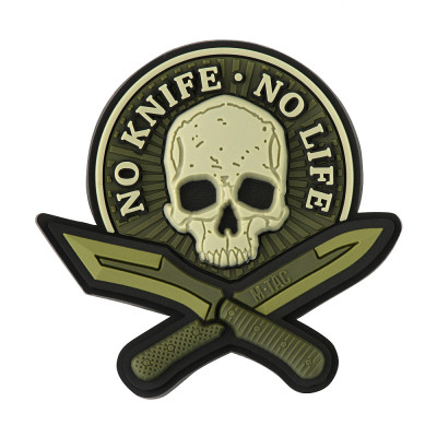 M-Tac No Knife No Life 3D PVC plāksnīte 50×50 mm, Olive