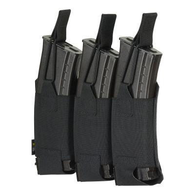 M-Tac Pouch Elastic Triple Magazine Elite Laser Cut – magazīnu somiņa, Melna