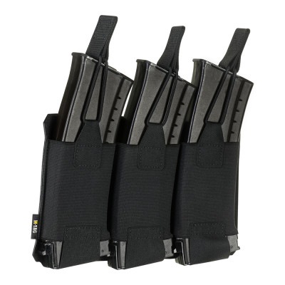 M-Tac Pouch Elastic Triple Magazine Elite Laser Cut – magazīnu somiņa, Melna