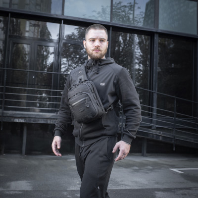 M-Tac Cross Bag Slim Elite Hex – soma pār plecu, Melna