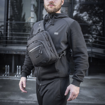 M-Tac Cross Bag Slim Elite Hex – soma pār plecu, Melna