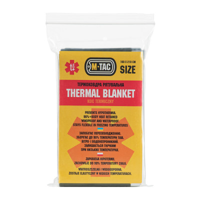 Glābšanas termosega – 160 × 210 cm, metalizēts poliesters