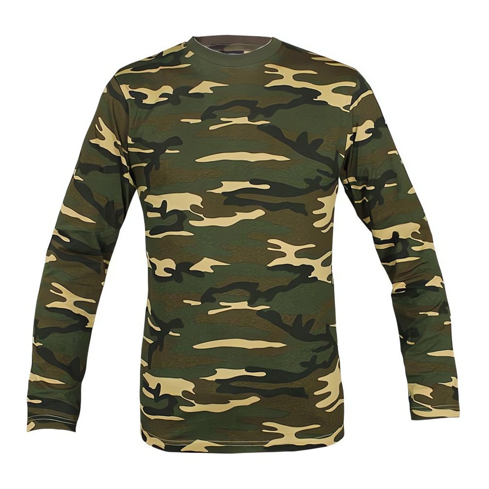 Mil-Tec krekls ar garām piedurknēm, 100% kokvilna, Woodland