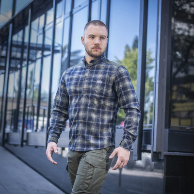 M-Tac Redneck Shirt – rūtains krekls, Olive/Navy Blue