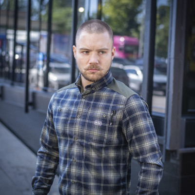 M-Tac Redneck Shirt – rūtains krekls, Olive/Navy Blue
