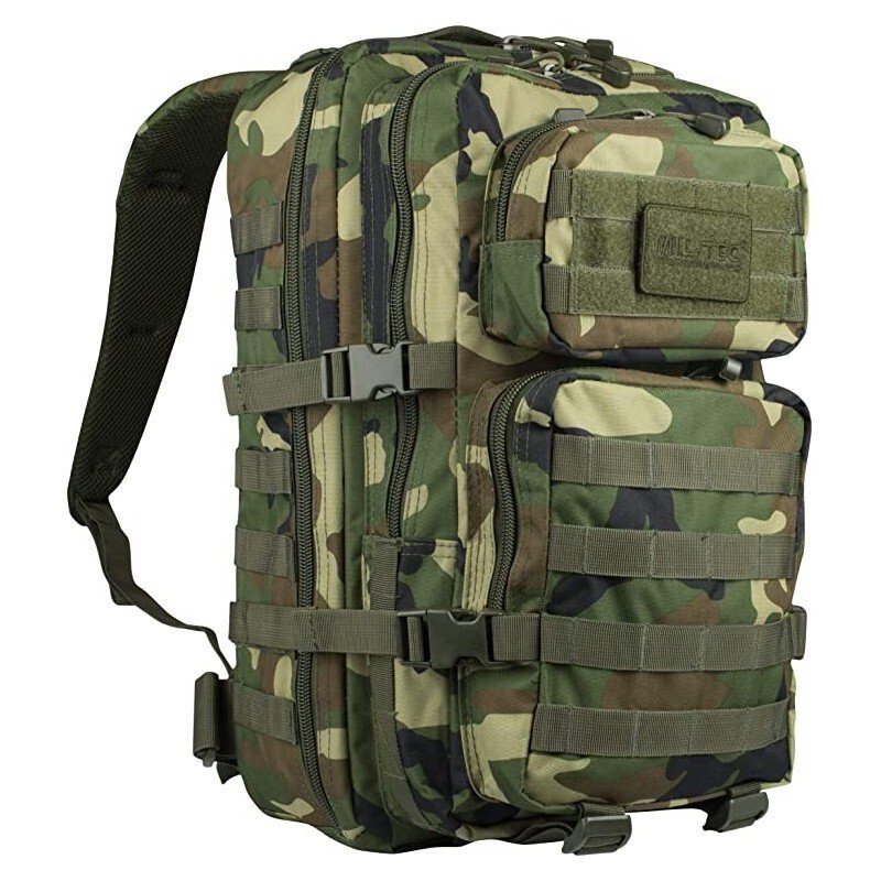 Mil-Tec Woodland Backpack US Assault Large Woodland marginimo didelė kuprinė 36L