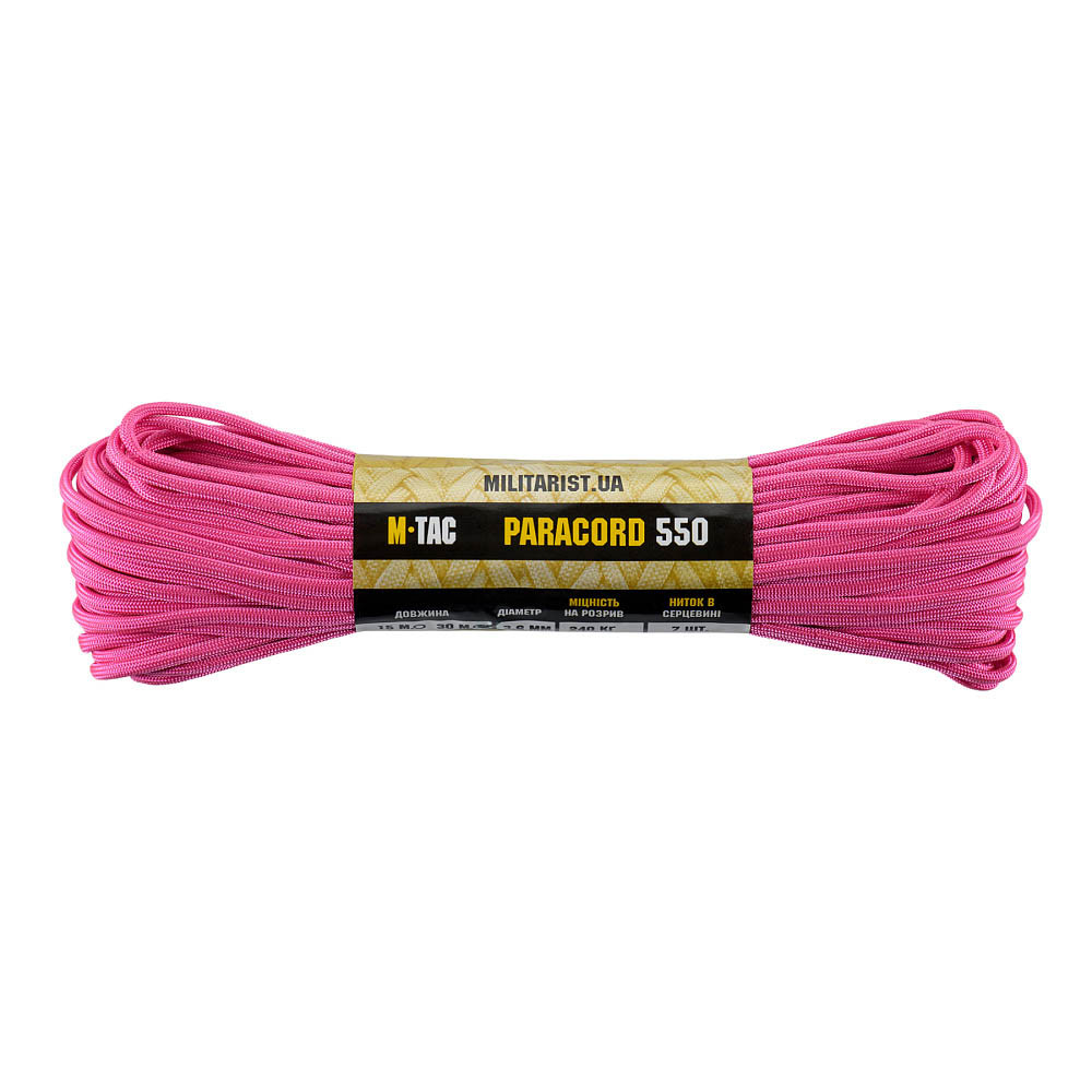 M-Tac Paracord 550 Type III 30 m – paracord aukla, Neon Pink