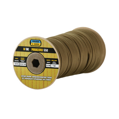 M-Tac Paracord 550 Type III 100 m – paracord aukla, Coyote