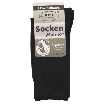 MFH Socks Merino – merīnvilnas zeķes, Melna