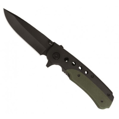 Mil-Tec Black/Olive salokāms nazis, 440 tērauds