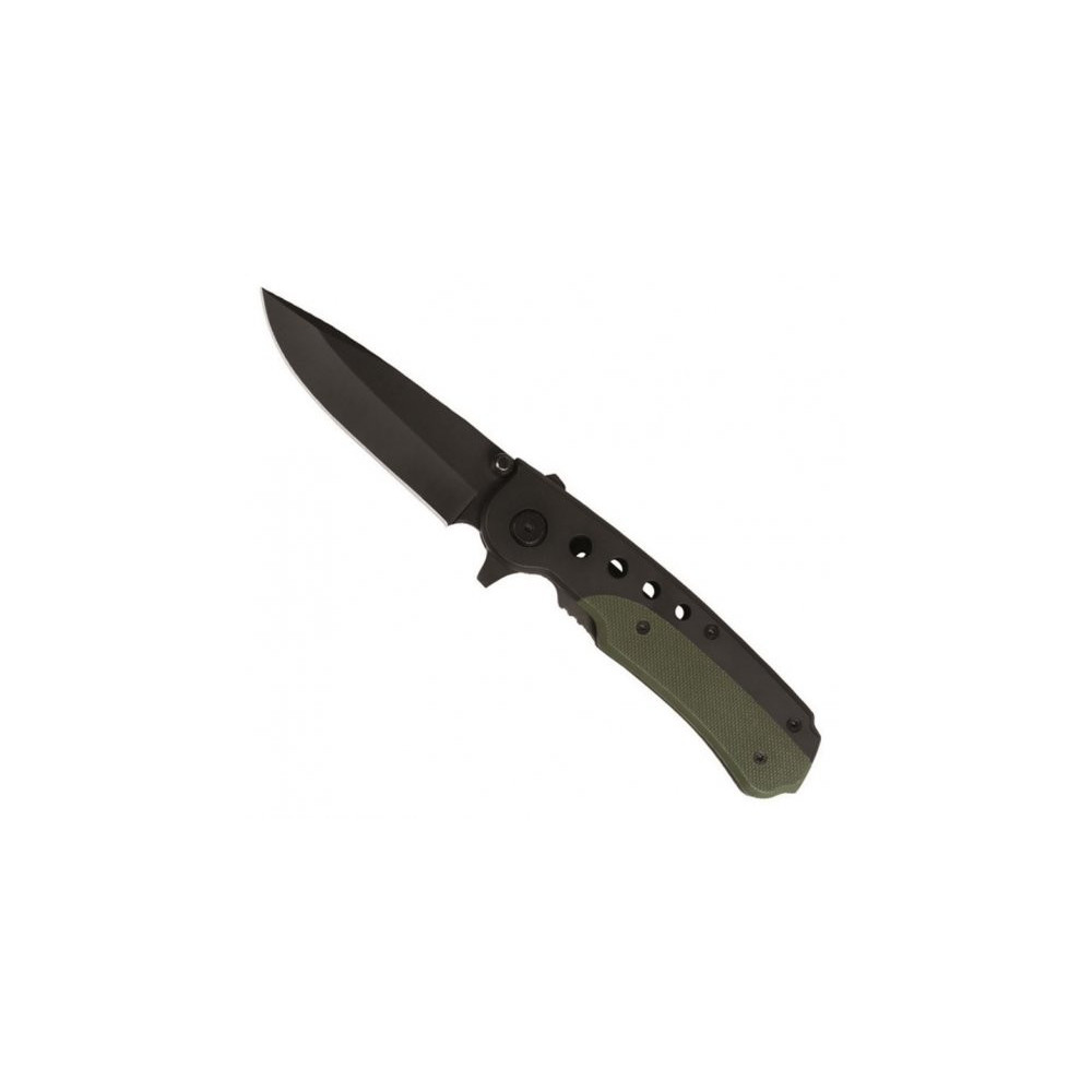 Mil-Tec Black/Olive salokāms nazis, 440 tērauds
