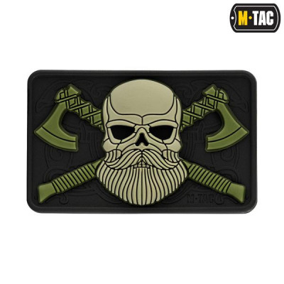 M-Tac Bearded Skull 3D PVC plāksnīte – 80×50 mm