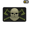 M-Tac Bearded Skull 3D PVC plāksnīte 80×50 mm, Olive