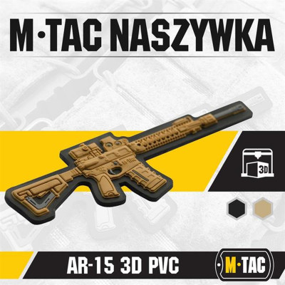 M-Tac AR-15 šautenes uzšuve gumijas emblēma, Coyote