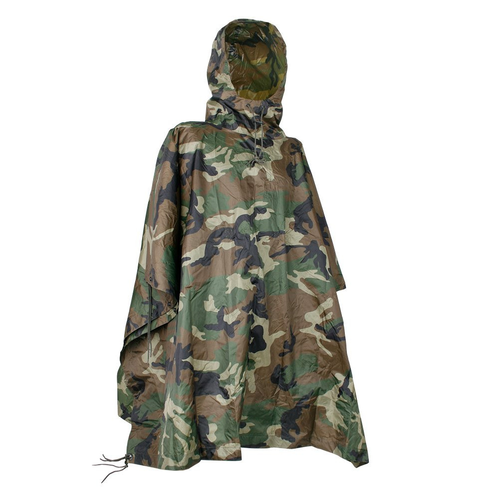 Mil-Tec rip-stop neilona pončo 205 × 145 cm, 650 g, Woodland