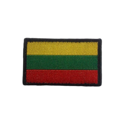 Austā Lietuvas trīskrāsu plāksnīte 52 × 32 mm Velcro