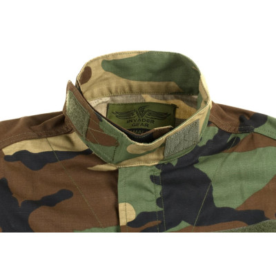 Invader Gear Maskēšanās jaka Velcro, elkoņu aizsardzība, Woodland