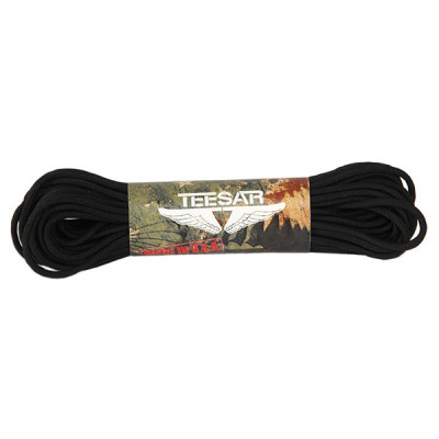 TEESAR MilSpec Type III Paracord neilona virve 30 m, Melna