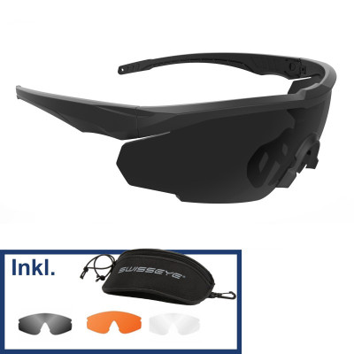 Swiss Eye Blackhawk Pro taktiskās brilles – 3 lēcas, EN/MIL/ANSI