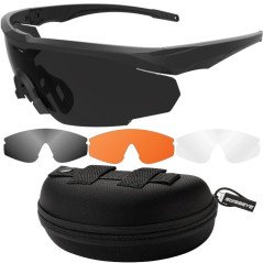 Swiss Eye BLACKHAWK PRO Tactical Glasses Black Taktiniai, apsauginiai, šaudymo akiniai