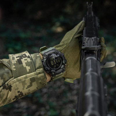 M-Tac 2037 taktiskais pulkstenis kompass, hronometrs, Army Olive