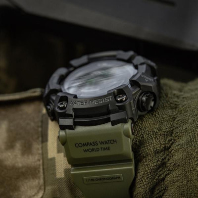 M-Tac 2037 taktiskais pulkstenis kompass, hronometrs, Army Olive