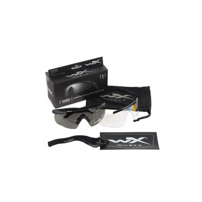 Wiley X WX Saber Advanced ballistiskie brilles caurspīdīgas lēcas, Melna