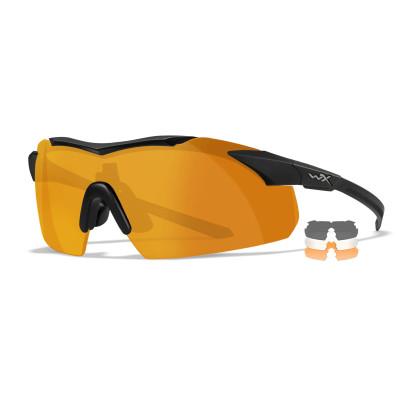 Wiley X WX Vapor ballistiskie brilles, Melna