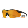 Wiley X WX Vapor ballistiskie brilles, Melna