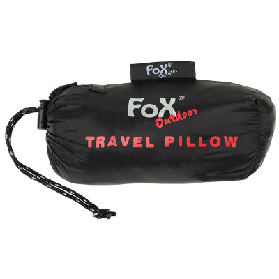 Fox Outdoor Travel Pillow Inflatable Piepūšams ceļojumu spilvens, Melna
